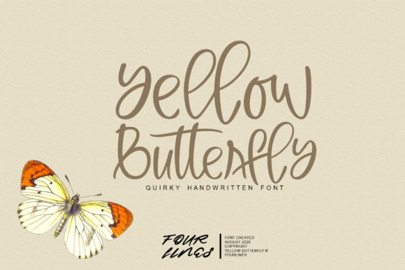 Yellow Butterfly: A Timeless Handwritten Font for Modern Design